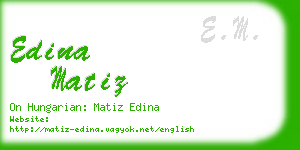 edina matiz business card